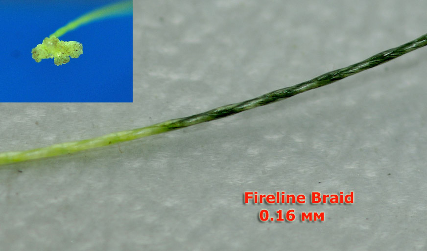 Плетеная леска Fireline Tracer Braid. Макросъемка.