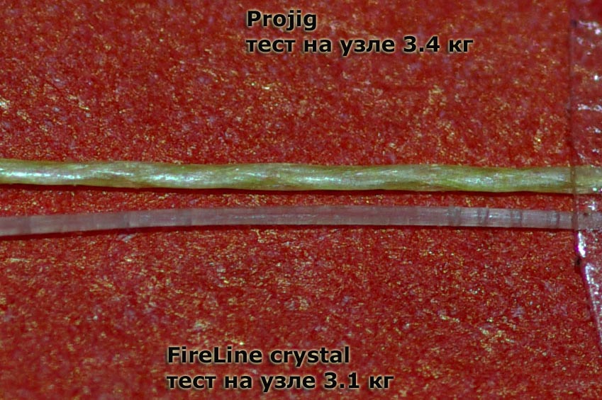Pro Jig vs. Fireline Crystal. Макросъемка.