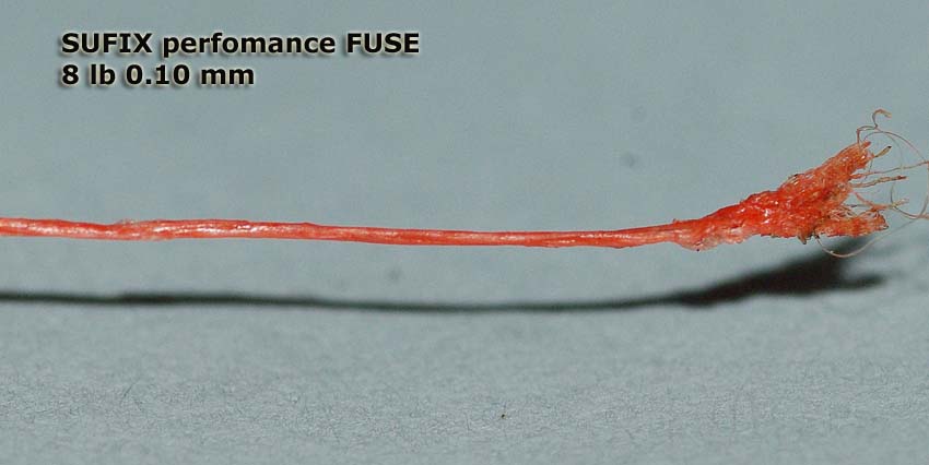 Плетеная леска Sufix Perfomance Fuse. Макросъемка.